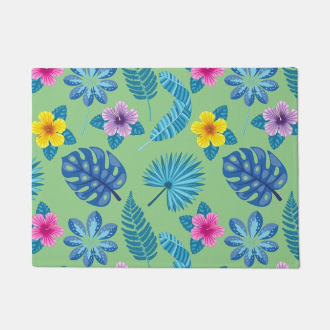 Pattern Flowers Colourful Cute Shining  Doormat (Front)