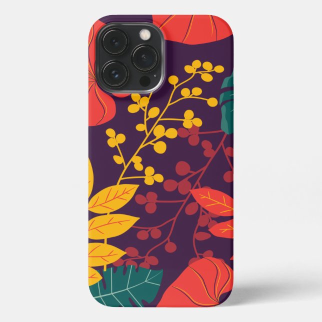 pattern flowers colourful shiny    iPhone case (Back)