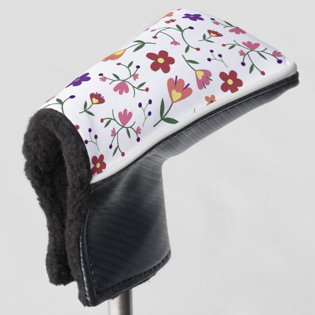 pattern flowers- golf head cover (3/4 Front)