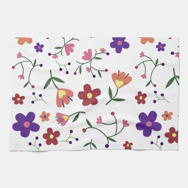pattern flowers- tea towel (Horizontal)
