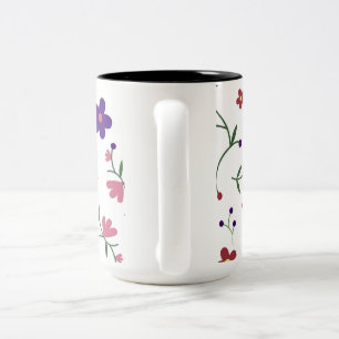 pattern flowers- Two-Tone coffee mug
