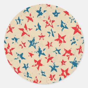 Pattern for 4th of July Classic Round Sticker