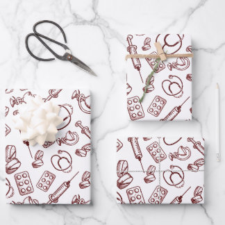 Pattern for medical Professions Wrapping Paper Sheet