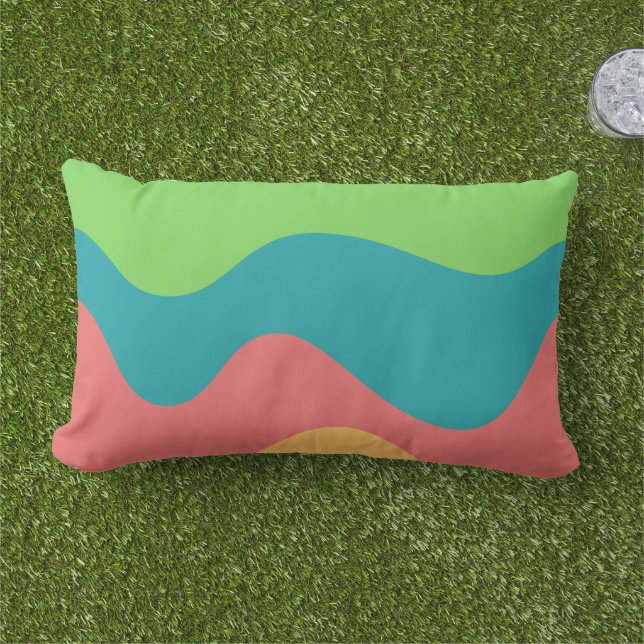 Pattern for outdoor abstract colourful summer time lumbar cushion (Grass)