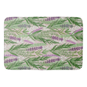 Pattern Fresh Lavender Flowers Bath Mat