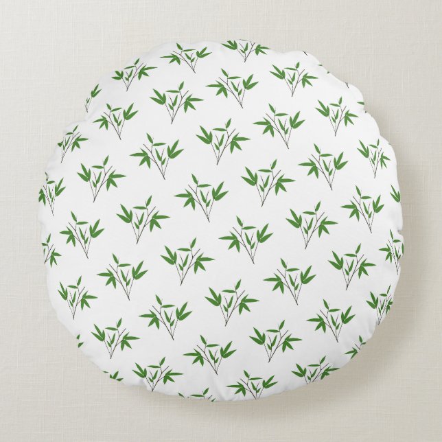 Pattern from bamboo twigs round cushion (Front)