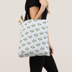 Pattern from bamboo twigs tote bag