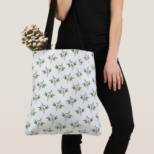 Pattern from bamboo twigs tote bag