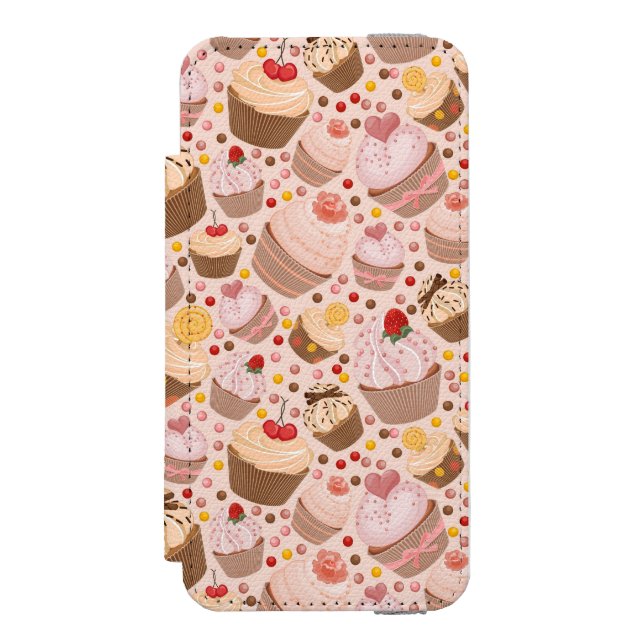 Pattern from celebratory cupcakes incipio iPhone wallet case (Folio Front)