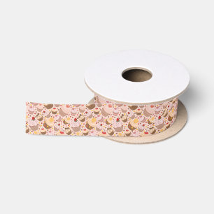 Pattern from celebratory cupcakes satin ribbon