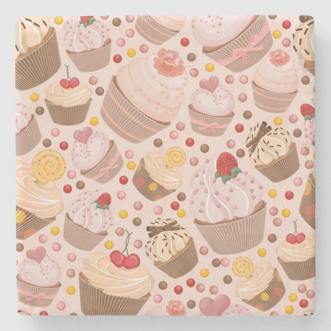 Pattern from celebratory cupcakes stone coaster (Front)