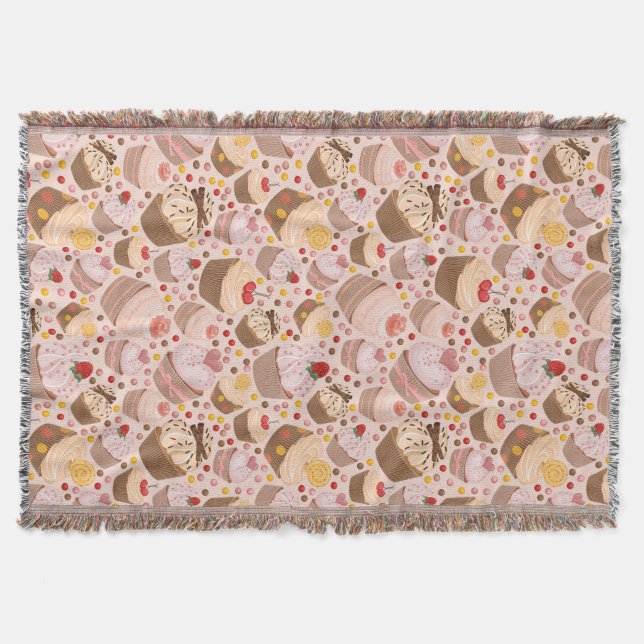 Pattern from celebratory cupcakes throw blanket (Front)