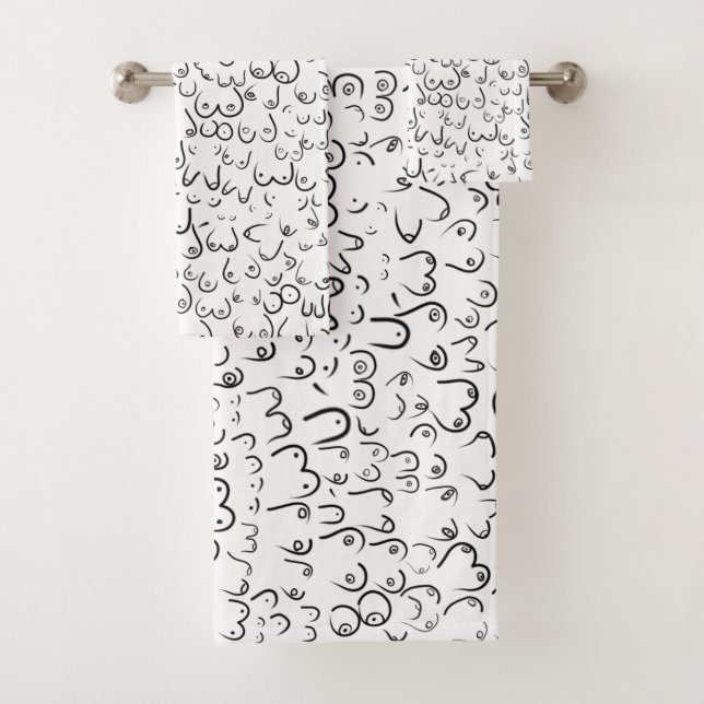 Pattern funny humour bath towel set (Insitu)