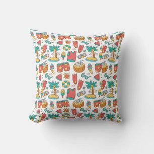 pattern funny summer beach vacation     cushion