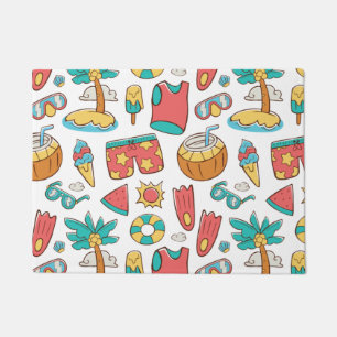 pattern funny summer beach vacation  doormat