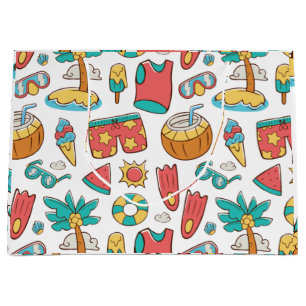 pattern funny summer beach vacation large gift bag