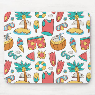 pattern funny summer beach vacation  mouse mat
