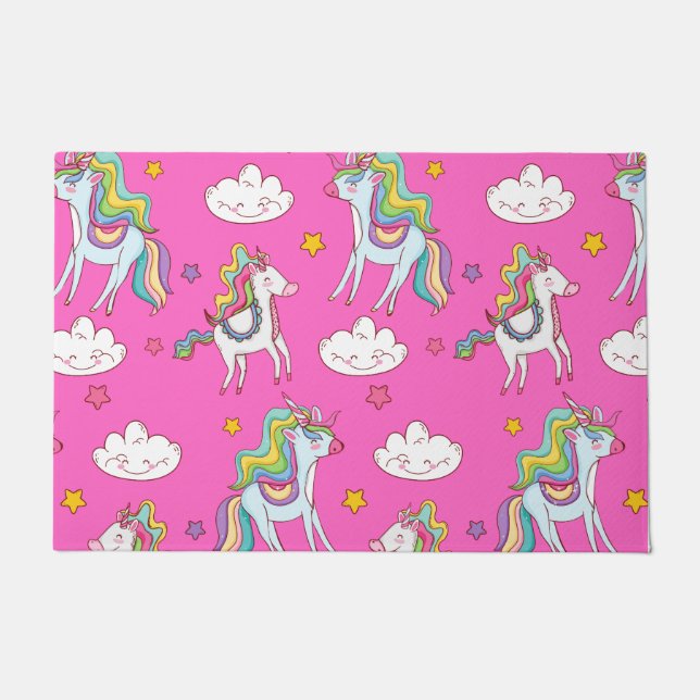 Pattern Funny Unicorn Cute    Doormat (Front)