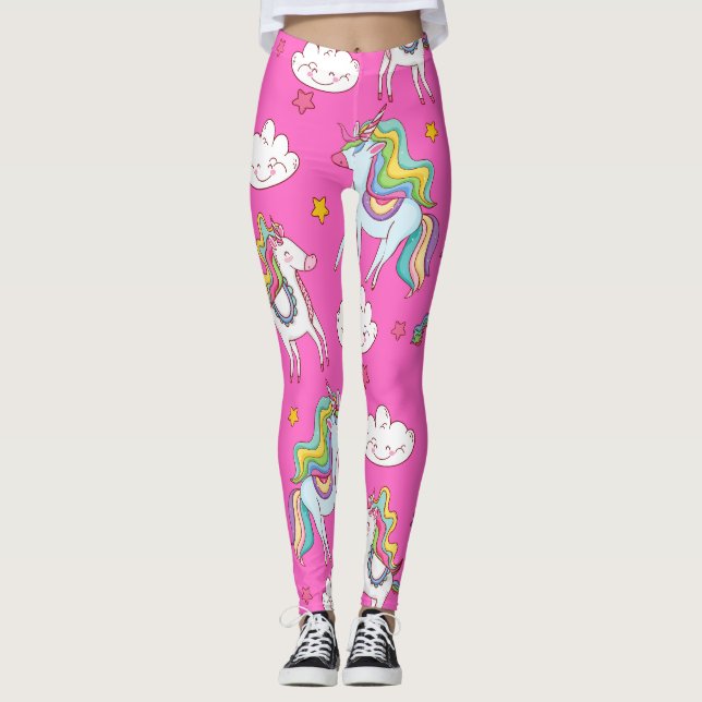 Pattern Funny Unicorn Cute         Leggings (Front)