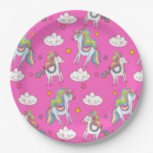 Pattern Funny Unicorn Cute Paper Plate