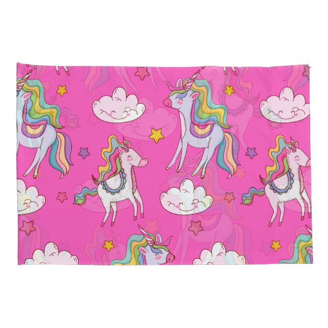 Pattern Funny Unicorn Cute  Pillowcase (Back-Right)
