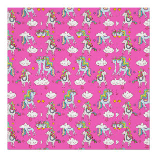 Pattern Funny Unicorn Cute Poster
