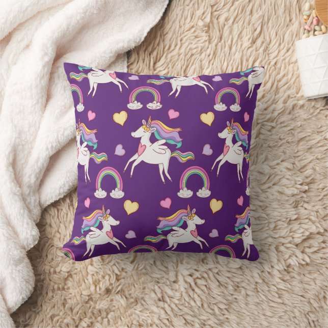 Pattern Funny Unicorn Magic Horse Cute    Cushion (Blanket)