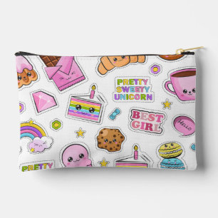 Pattern Funny Unicorn Magic Rainbow Cute      Accessory Pouch