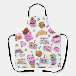 Pattern Funny Unicorn Magic Rainbow Cute    Apron