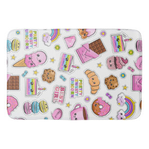 Pattern Funny Unicorn Magic Rainbow Cute     Bath Mat