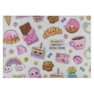 Pattern Funny Unicorn Magic Rainbow Cute  Cutting Board