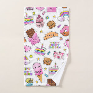 Pattern Funny Unicorn Magic Rainbow Cute      Hand Towel