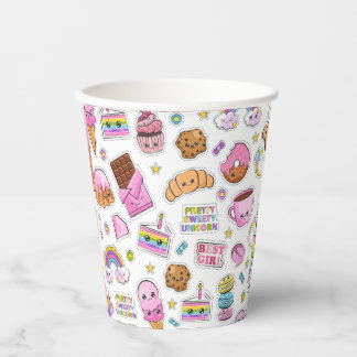 Pattern Funny Unicorn Magic Rainbow Cute Paper Cups
