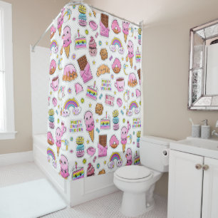 Pattern Funny Unicorn Magic Rainbow Cute    Shower Curtain