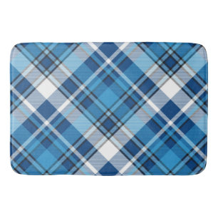 Pattern Geometric Vintage Trendy Blue    Bath Mat