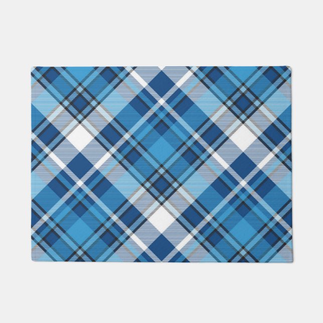 Pattern Geometric Vintage Trendy Blue   Doormat (Front)