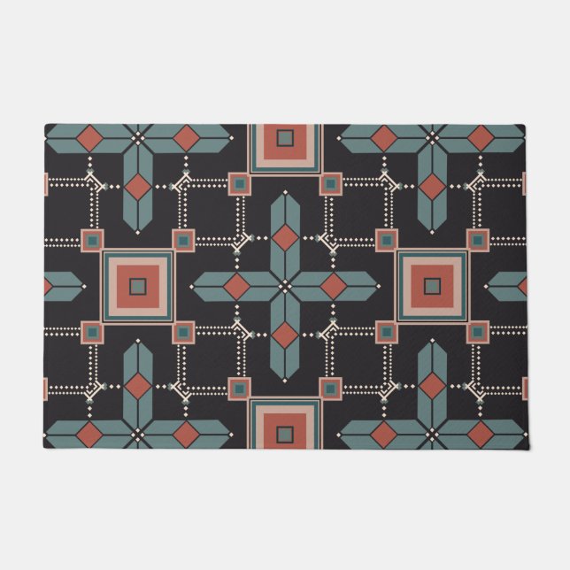 Pattern Geometric Vintage Trendy  Doormat (Front)