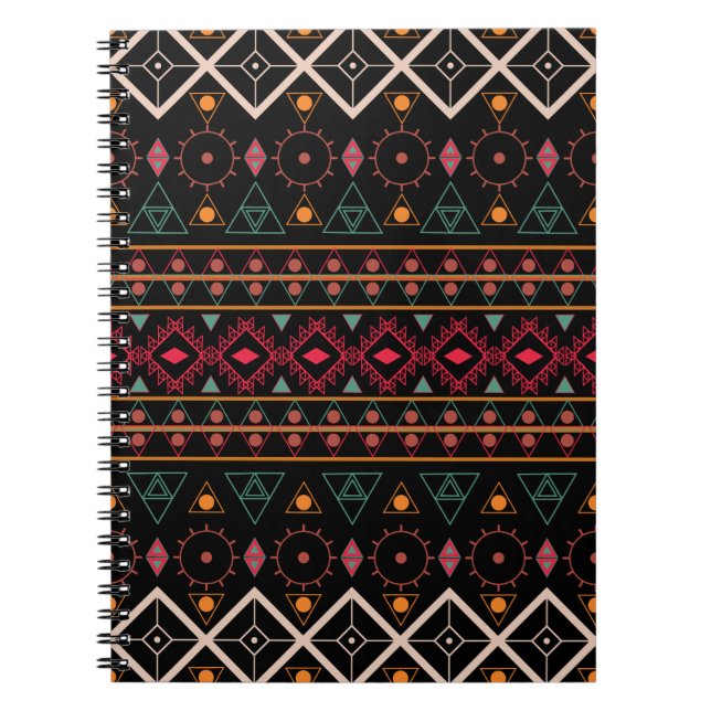 Pattern Geometric Vintage Trendy Stylish Colourful Notebook (Front)