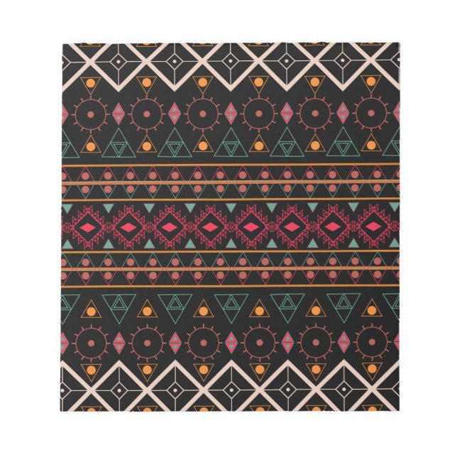 Pattern Geometric Vintage Trendy Stylish Colourful Notepad (Front)