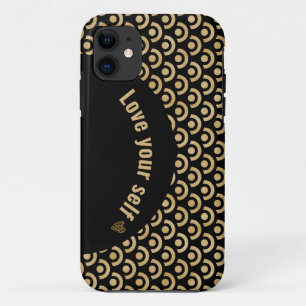 Pattern gold circle iPhone Case
