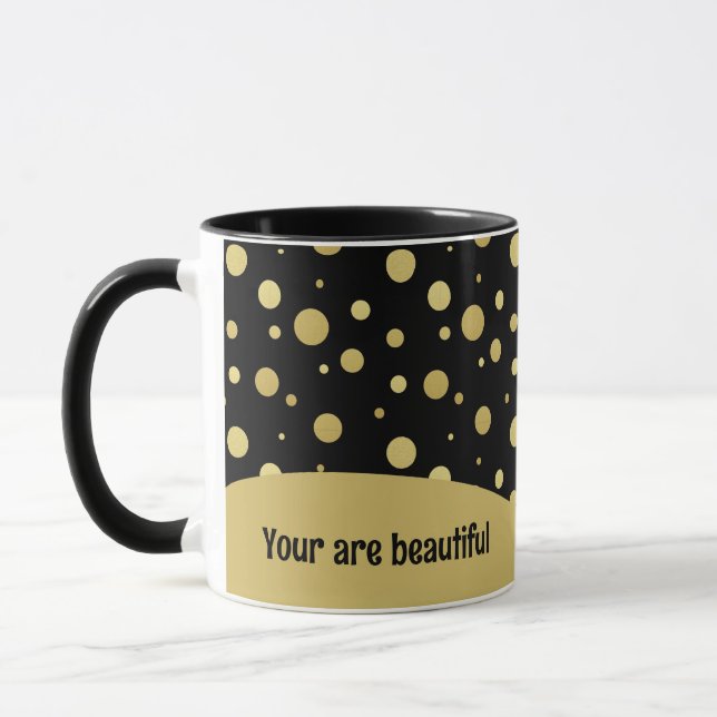 Pattern Gold Polka Coffee Mug (Left)