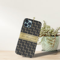 Pattern gold zigzag iPhone Case