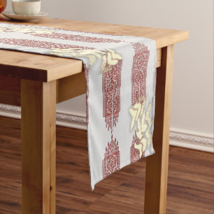 Pattern golden Arabic design  Short Table Runner