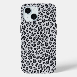 Pattern Gray Leopard Print iPhone 15 Case