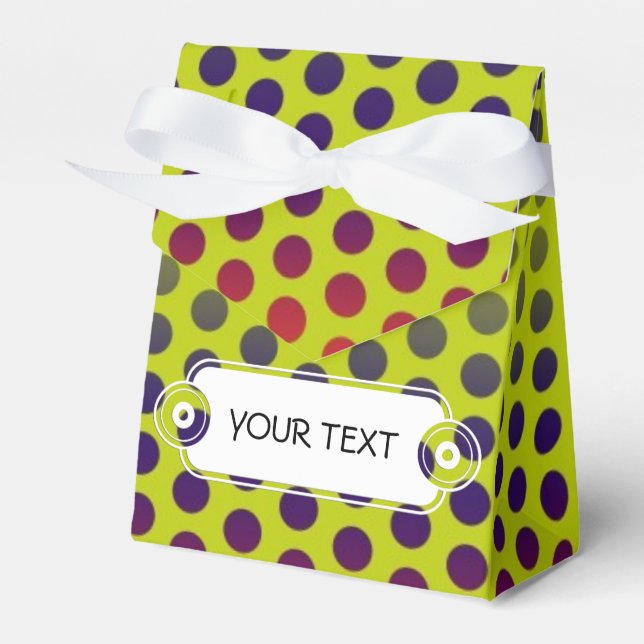Pattern - green red blue dots + your text favour box (Front Side)