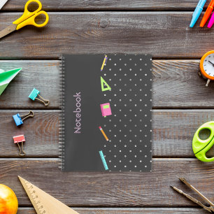 Pattern grey polka Notebook