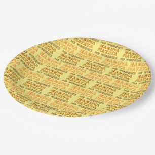 Pattern Hakuna Matata, No Worries in Swahili Paper Paper Plate