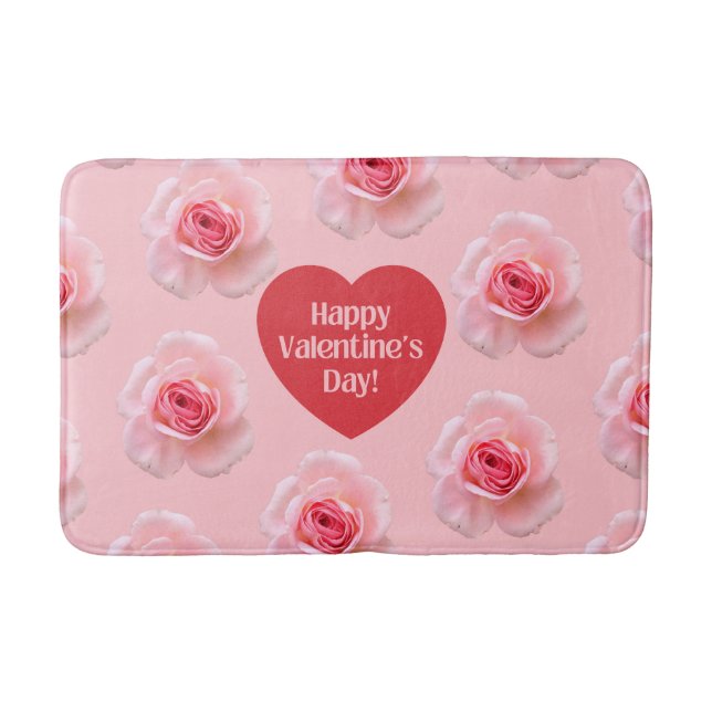 Pattern Happy Valentine`s Day 2023 Background      Bath Mat (Front)