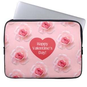 Pattern Happy Valentine`s Day 2023 Background Laptop Sleeve