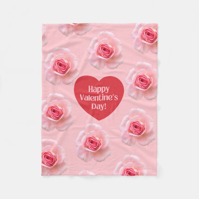 Pattern Happy Valentine`s Day 2024 Background      Fleece Blanket (Front)